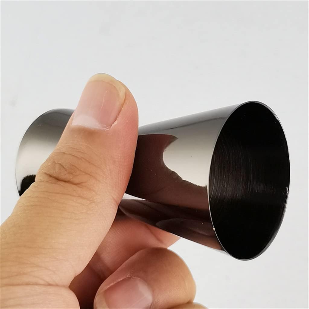 15/30ml 25/50ml Cocktail Measuring Jigger Wine Cocktail Shaker Single Jigger Shot Drink Stainless Steel Measuring Cup(Black)