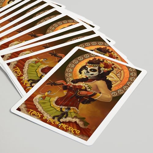 Lantern Press Naipes Taos Día de los Muertos Póker miniatura 5