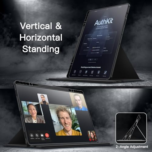 Image of JETech Rotating Cover Case for Samsung Galaxy Tab S10+ 2024 /Tab S9 FE+ /S9+ 2023 12.4-Inch with S Pen Holder, 360 Degree Rotation Protective Stand Cover Clear Back, Auto Wake /Sleep (Black)