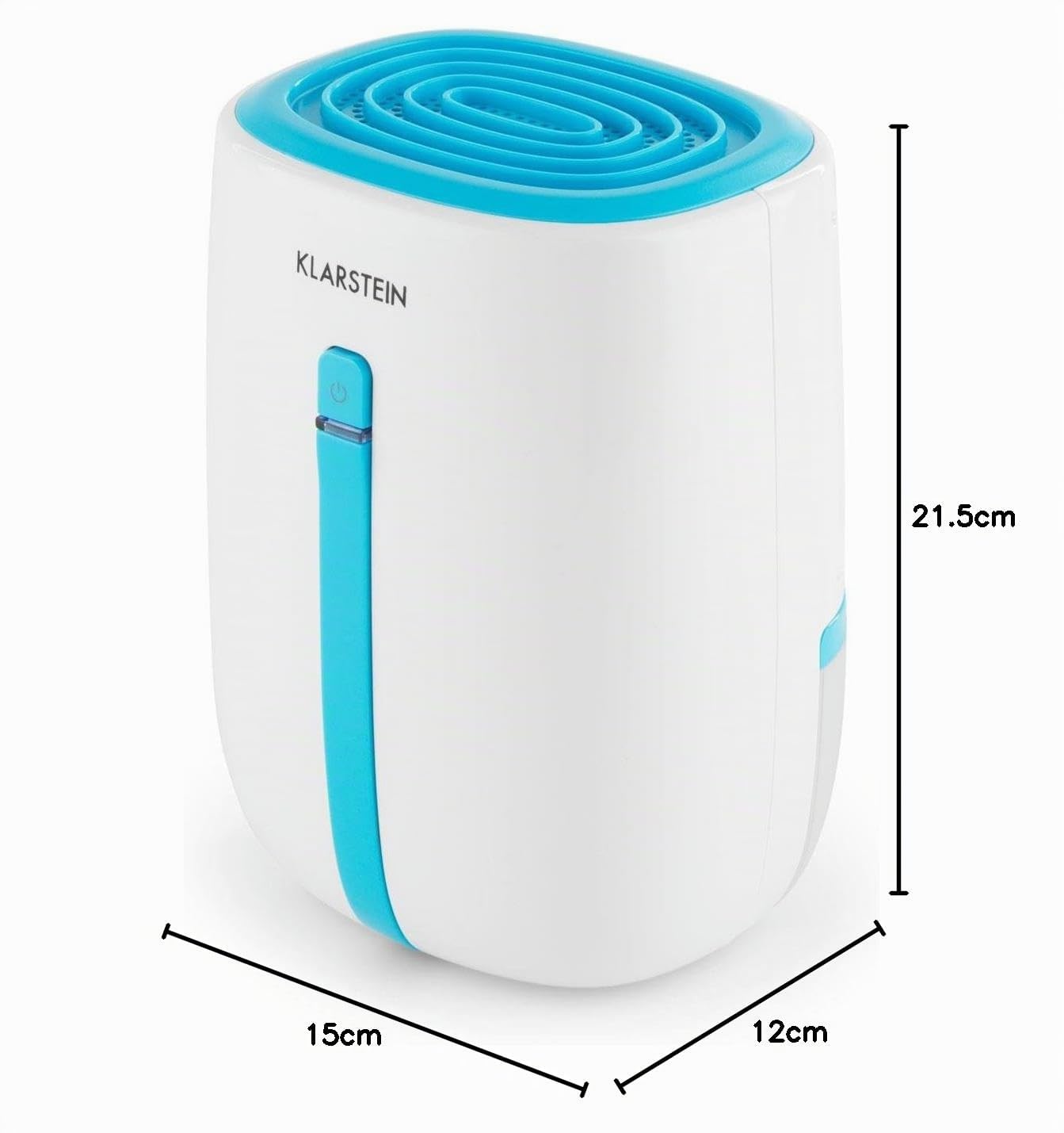Klarstein Shetland 600 - Deumidificatore , Filtro aria , Depuratore elettrico camera , 0,22 litri / 24 h , Compressore 22 W , Serbatoio acqua da 0,5 l , compatto , 15 x 21,5 x 12 cm (LxHxD) , bianco