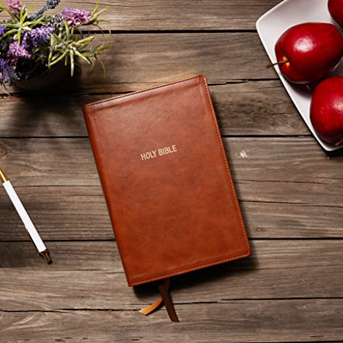 Image of NKJV, Foundation Study Bible, Large Print, Leathersoft, Brown, Red Letter, Thumb Indexed, Comfort Print: Holy Bible, New King James Version