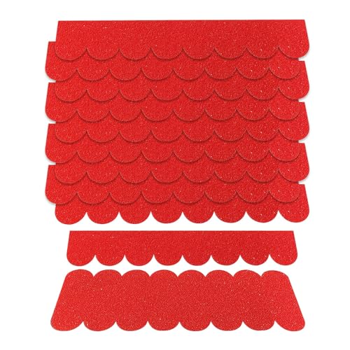 Dachschindeln für Vogelhaus, 32 Stück Dachpappe selbstklebend,Bitumenschindeln, Mini Dachziegel für Nistkasten, Hasenstall, Insektenhotel, Baumhaus (Rot, 32 Stück)