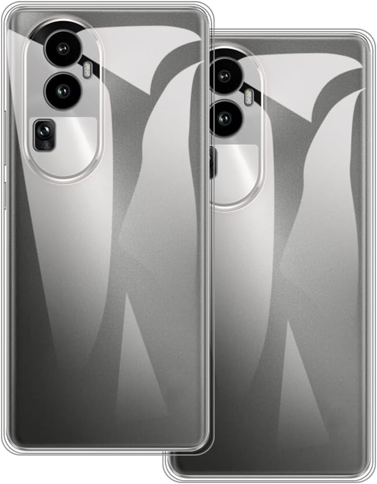 2-Pack TPU Case Compatible with OPPO Reno 10 5G China Phone Cover - Shockproof Flexible Protective Accessories with Precise Cutouts (Clear)