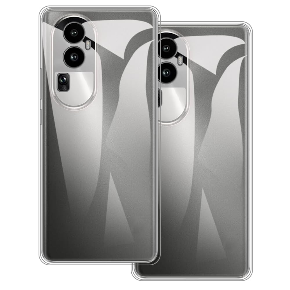 2-Pack TPU Case Compatible with OPPO Reno 10 5G China Phone Cover - Shockproof Flexible Protective Accessories with Precise Cutouts (Clear)