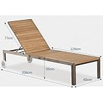 ALEOS Designer Sonnenliege Edelstahl & Teakholz