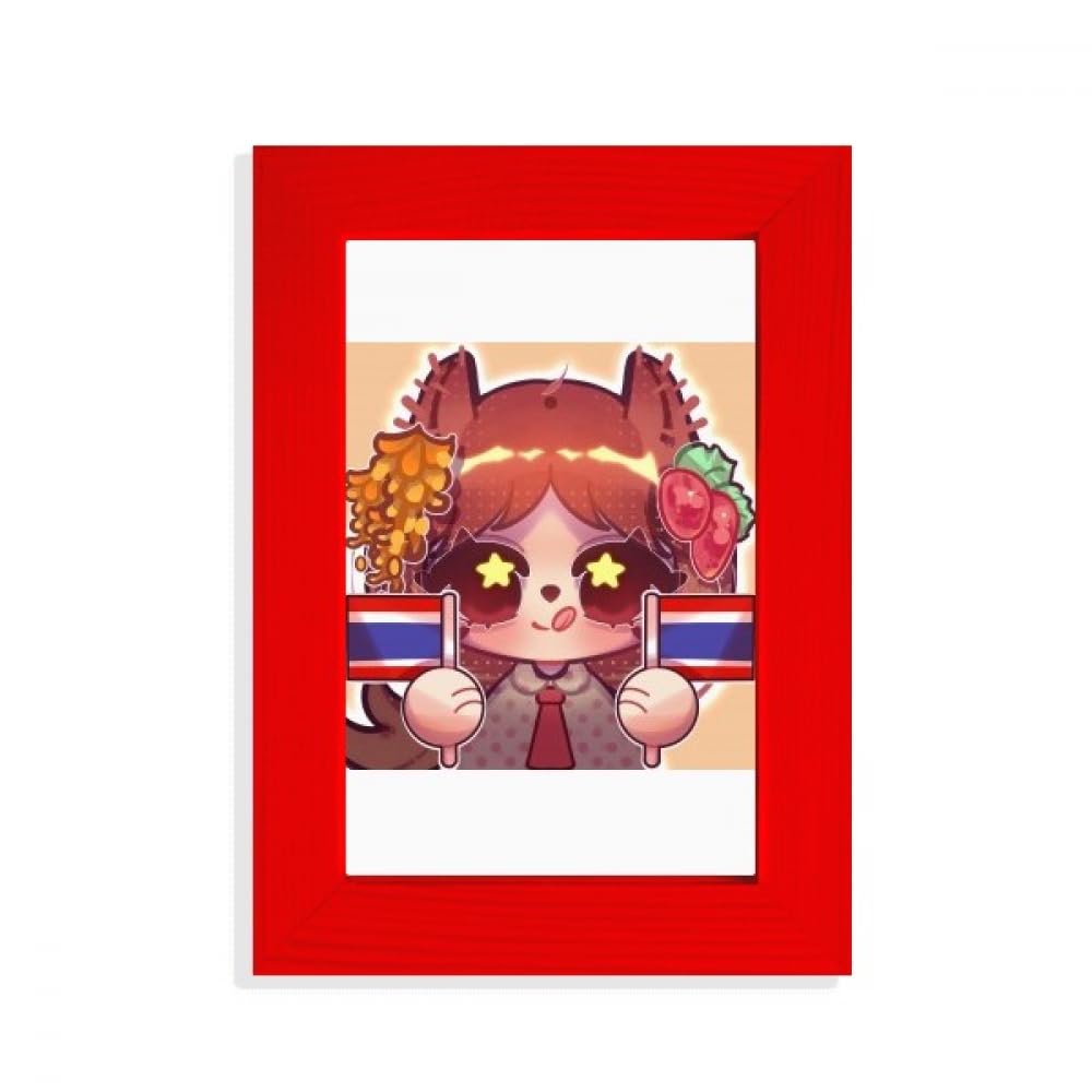 Cadre photo écureuil drapeau Thaïlande rouge décoration murale maison