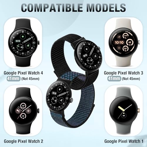 Correas de Nylon compatibles con Google Pixel Watch 41mm, pack de 3 miniatura 2