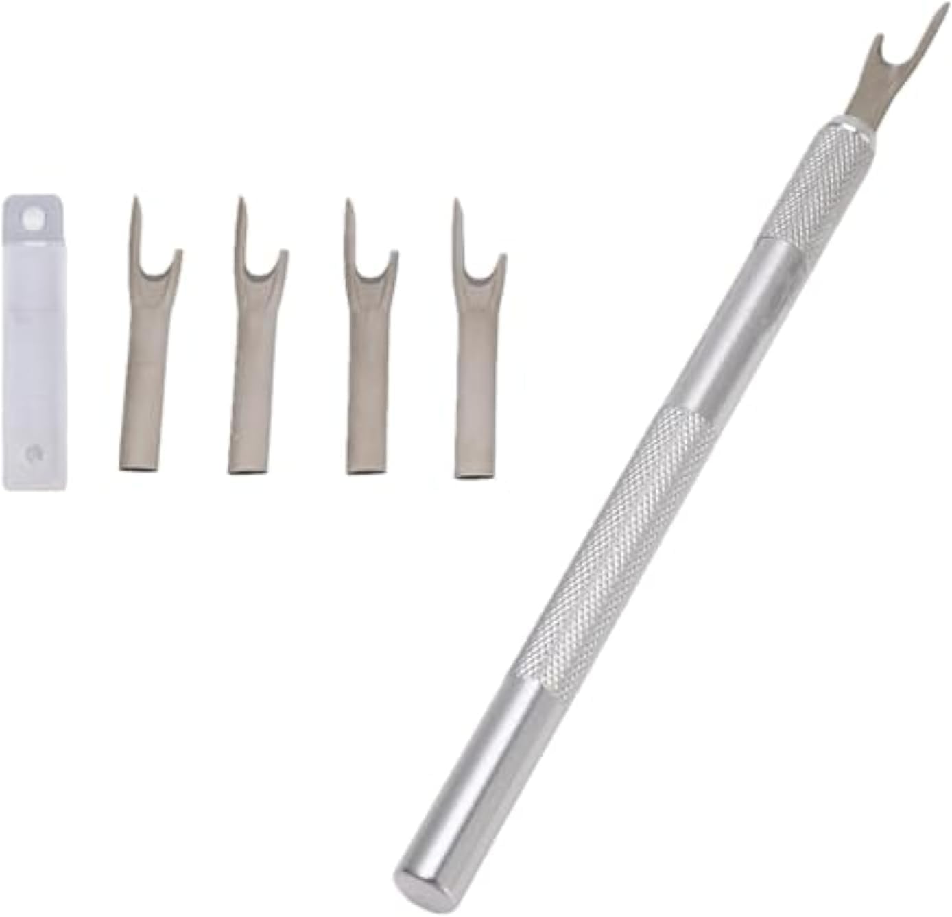 Seam Cutter, 5 Piece Metal Seam Ripper Set with Replacement Blade Aluminum Alloy Handle Stitch Unpicker for Sewing