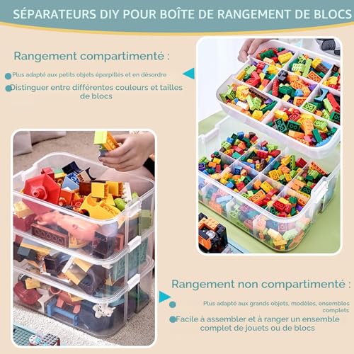 Boite rangement plastique couvercle Lego et puzzle à 3 couches - 4