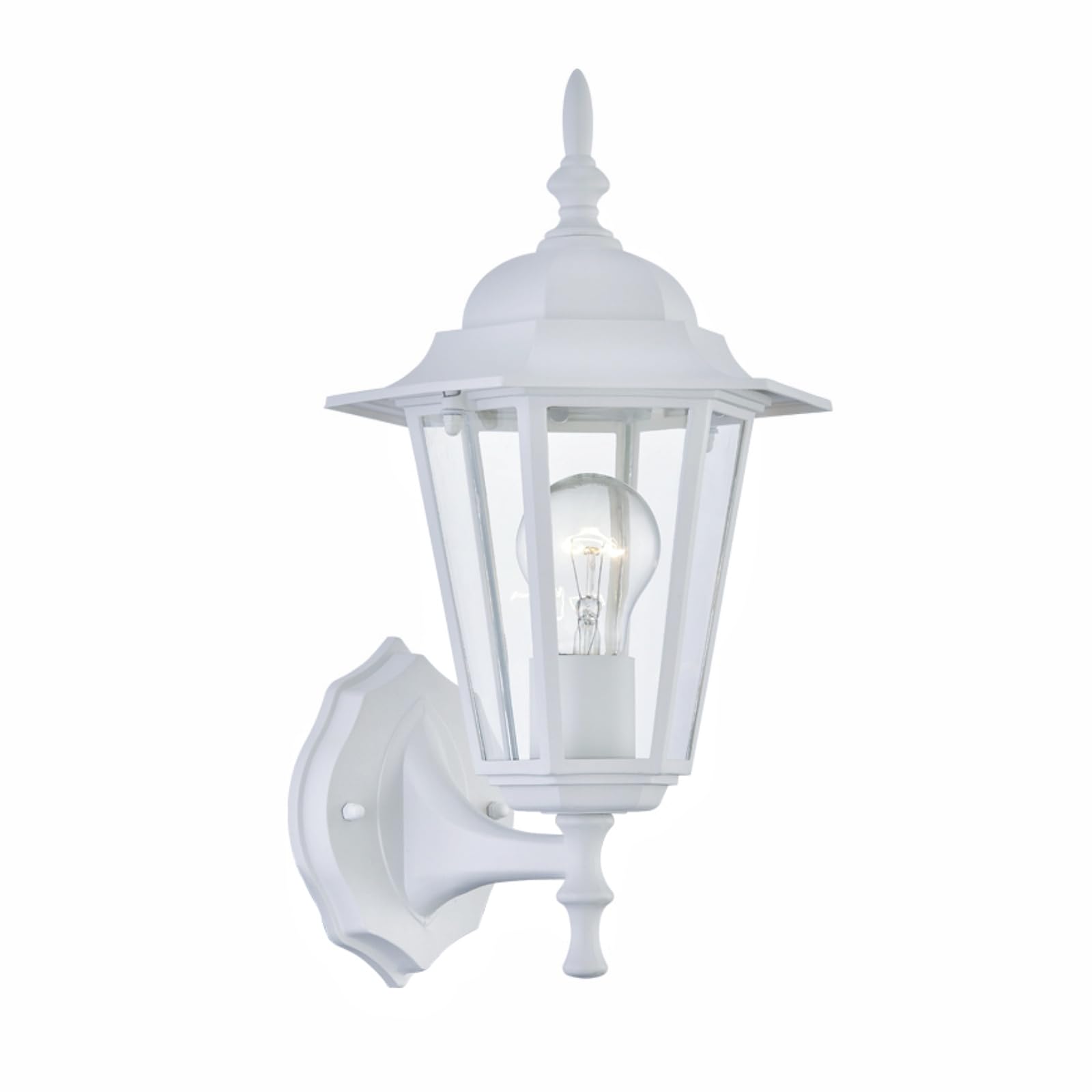 WISBEAM Lanterna da parete per esterni, applique da parete come lampada da portico, base E26 60W Max, alloggiamento in metallo più vetro, posizione bagnata, certificazione ETL, lampadine non incluse