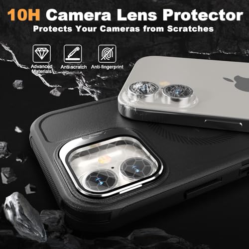 Follaroma for iPhone 17 Case with Stand & Built-in Camera Cover, MagSafe Compatible, Heavy-Duty Shockproof Protection, Magnetic & Rugged Phone Cover for iPhone 17 6.3'', Black by Follaroma - Used condition - Image 3