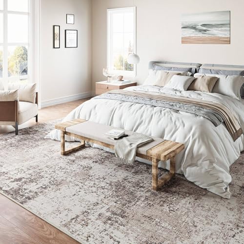 Purecozy Modern Abstract Grey Pink Rug 4X6 Machine Washable Living Room Area Rug Kitchen Indoor Accent Rug Low Pile Carpet Distressed Throw Rug Bedroom Office Dining Room Laundry Room Non Slip thumb #2