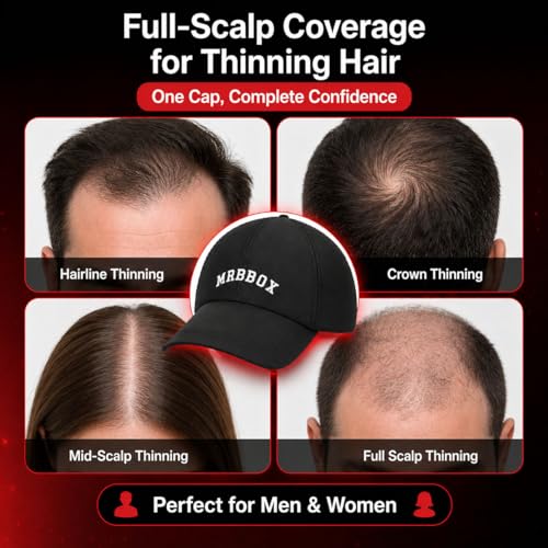 Image of Red Light Therapy for Hair Growth,528 Total Light Emitters,Full-Scalp Coverage,Laser Hair Growth Cap for Men & Women,Black