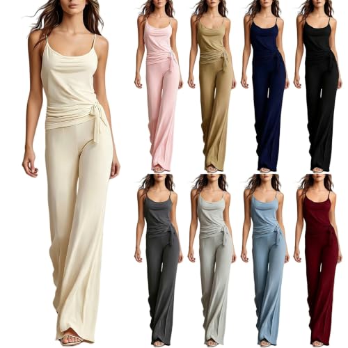 Traje de yoga para mujer de dos piezas de algodón liso con cintura alta