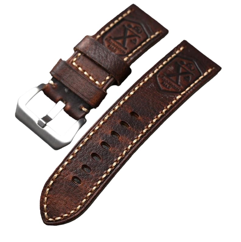London Craftwork Flottiglia MAS - Cinturino per orologio in pelle italiana di alta qualità, fatto a mano, 20 mm, 22 mm, 24 mm, 26 mm