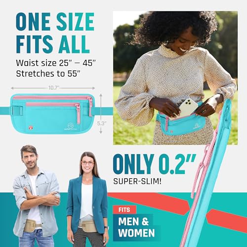 Image of Alpha Keeper Money Belt for Travel Hidden Under Clothes - RFID Blocking Passport Holder & Slim Waist Wallet Pouch for Women & Men, Anti-Theft Travel Accessories