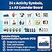 Kids Calendar Visual Schedule Autism – Premium Durable Plastic – Calendar Pocket Chart – Special Education Classroom Must Have – Autism Learning Materials (English)