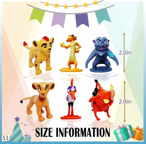 Image of Mini Action Figures, Multiple Character Collectible Set, Car Dashboard, Decoration & Cake Topper Toys for Fans (12 Pcs Lion Animal Doll Set for Decoration)