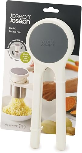 Miniatura 5 de Exprimidor ergonómico, con giro, de acero inoxidable Joseph Joseph, (Potato Ricer), Blanco