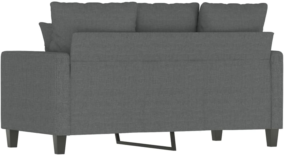 2-Seater Sofa Dark Grey Fabric (100% Polyester) Living Room Furniture