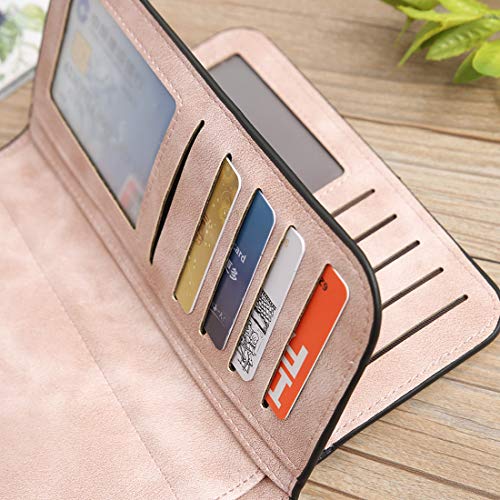 Wallets for Women Leather Clutch Phone Purse Ladies Wallet RFID Credit Card Coin Holder Bifold3