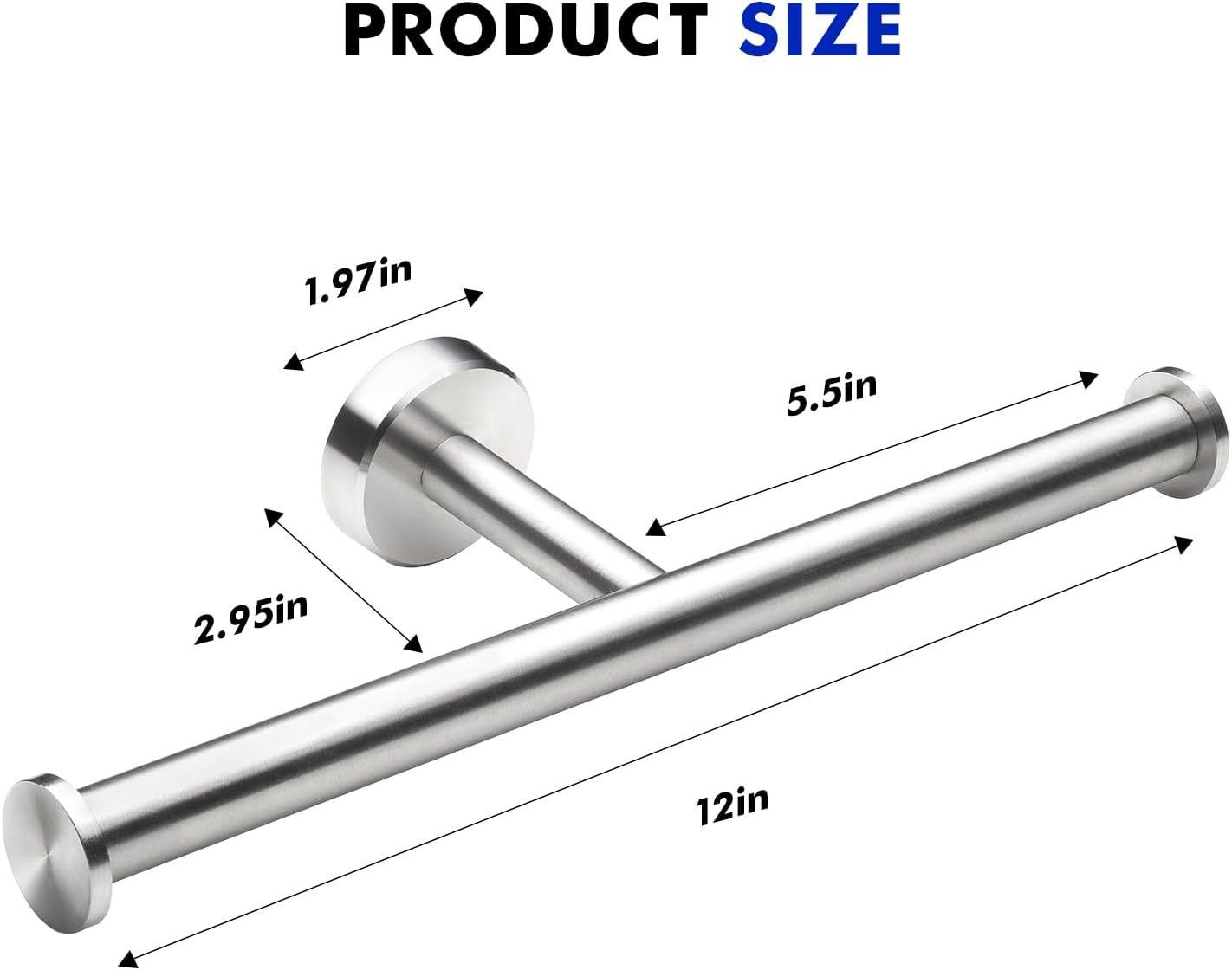 2 Packs Double Toilet Paper Holder Wall Mount, Double Roll Toilet Paper Holders Brushed Nickel 304 Stainless Steel for Commercial Restroom & Bathroom, Silver