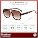 Breaksun Retro Aviator Sunglasses for Women Men Trendy Classic 70s Square Aviator Sun Glasses Vintage Shades (Black Brown Stripes/Brown Gradient)