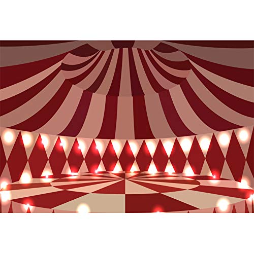 Cassisy 2,2x1,5m Vinilo Circo Telon de Fond Decoración de Interiores Espectáculo de Carpas de Circo Escenario de Las Rayas Coloridas Fondos para Fotografia Party bebé Photo Studio Props Photo Booth