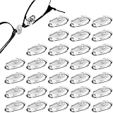 Lot de 30 Paires de Plaquettes Lunettes en Silicone Antidérapantes - Coussinet Lunettes Nez Transparent pour Confort Optimal, Stabilisation des Lunettes et Prévention du Glissement