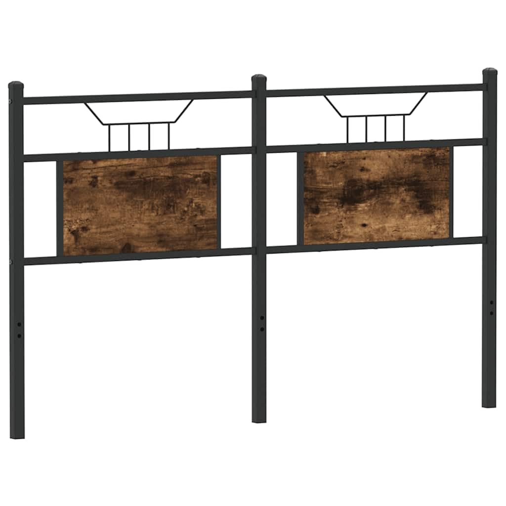 vidaXL Cabecero de Madera de ingeniería y Acero Roble Ahumado 140 cm, cabecero de Cama, cabecero de Panel, cabecero para Cama de Matrimonio