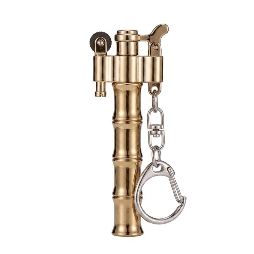 Premium Vintage Bamboo Shape Metal Pocket Lighter Windproof Refillable Cigarette Lighter Unique Mini Pocket Fire Lighter for Multiple Uses & Traveling, Gifting Material Pocket Lighter-image-12