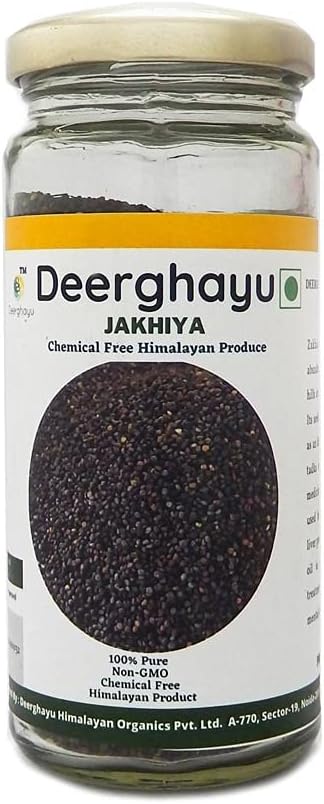 Deerghayu Himalayan Organics Natural Cleome Viscosa /Pahadi Black Jakhiya , Non-GMO, Chemical Free, Himalayan Produce (100g)