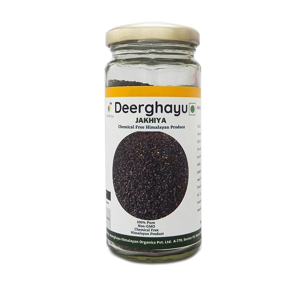 Deerghayu Himalayan Organics Natural Cleome Viscosa /Pahadi Black Jakhiya , Non-GMO, Chemical Free, Himalayan Produce (100g)