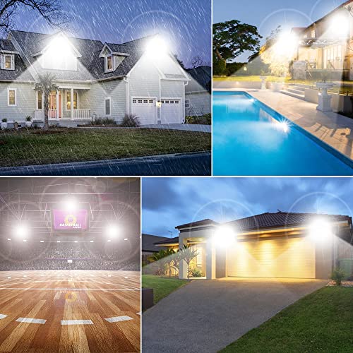 Led Flood Light Outdoor 80W, 8000Lm Super Bright Led Outdoor Lights, 5000K Daylight White, Ip66 Waterproof Frosted Tempered Glass Exterior Floodlights Lighting For Yard, Backyard, Garden, 2 Pack #TOP6