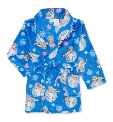Disney Frozen Girls Elsa Snowflake Plush Robe Bathrobe Pajamas (10)