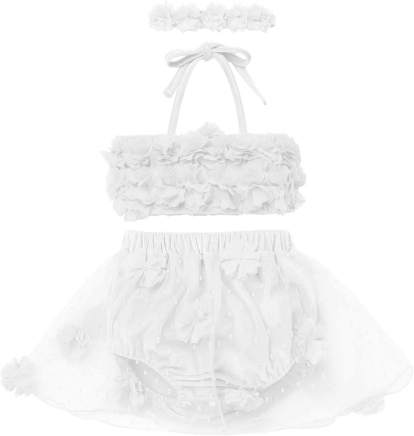 IBTOM CASTLE Newborn Baby Girl Birthday Romper Dress Flower Velvet Halter Summer Cake Smash Holiday Photo Shoot Outfit