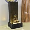 Grande Fontaine Mur D'Eau XL Bouddha Zen Avec LED Blanc – 100 Cm, Intérieur/Extérieur, Ambiance Relaxation & Bien-être