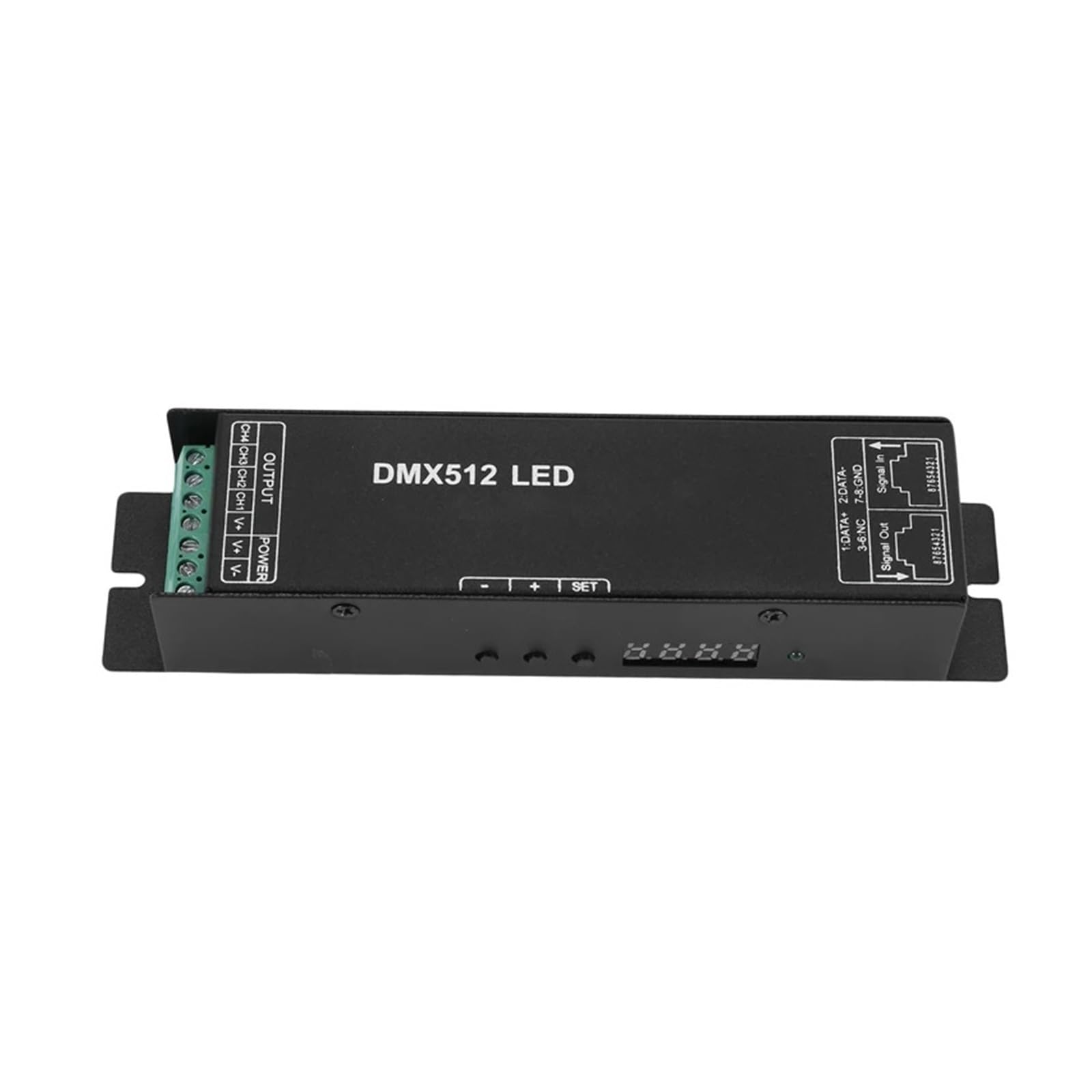 512 cyfrowy dekoder wyświetlacza, ściemniacz, sterownik DMX512, odpowiedni do taśm LED RGBW, taśmy świetlnej, Rj45