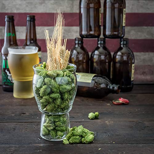 Beer Glasses - Nucleated Pint Glass - The Muffin Top Glass for Better Tasting Craft Beer & Cider - Tulip Shape and Nucleation for Enhanced Taste and Aroma for Ultimate IPAs (Muffin Top Logo 4-Pack)