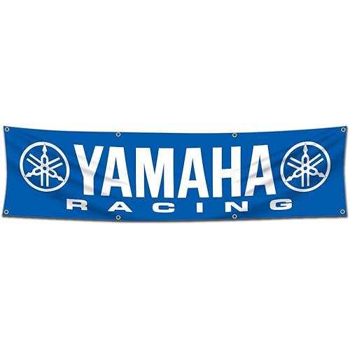 Flag Compatible with Yamaha Flag Banner Decor ATV ATC Motorcycle Racing 2x8ft Banner for Garage Man Cave Dorm Room