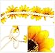 VASANA 3 x modische Sonnenblumen-Stirnband, Haarkranz, Kopfschmuck, Haarband, Werkzeug, zum Binden von Kranz, für Braut, Strand, Landschaft, Festivals, Hochzeit, Haarschmuck (gelb)