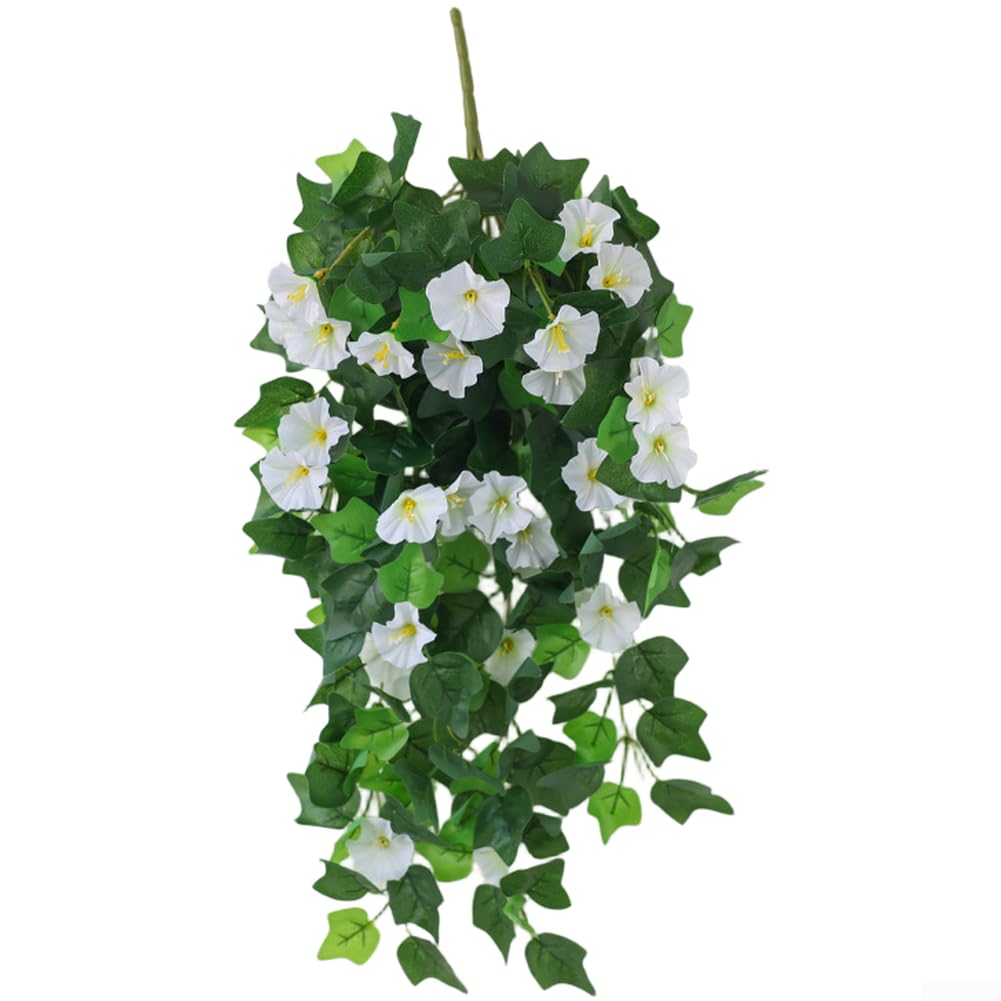 Guirnalda de flores falsas de gloria de la mañana de 63 cm de largo para centros de mesa de fiesta, color rojo y naranja (rojo rosa)