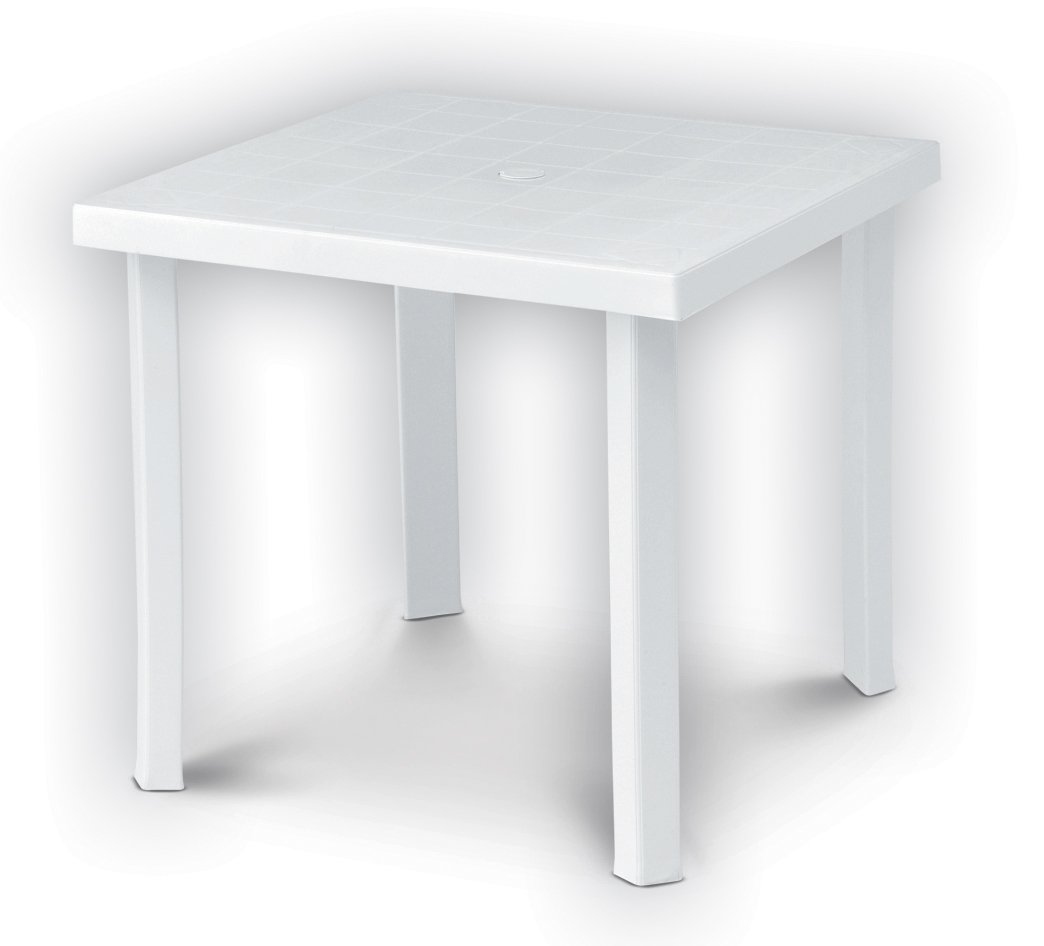 Resina:​Tavolo Quadro Figaro Bianco cm. 80x80xh72