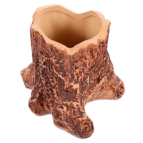 CIYODO Pot De Plante Imitation Souche Naturelle Décoratif Intérieur Et Extérieur Pot Design pour Succulentes Jardin Et Bureau
