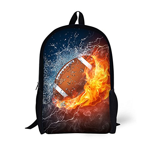 American Football Sports Backpack 17 in Black Boy Backpack,Cool Design Casual Daypack School Bookbags for Man/Kid/Girl/Woman