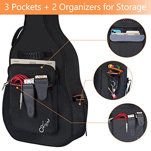40 41 Inch Guitar Case For Acoustic Guitars Soft With 10Mm Padding Foam, 5-Pocket Acoustic Guitar Case Soft With Music Books, Picks Storage, Soft Guitar Case Gig Bag With Shoulder Straps And Handle #TOP3