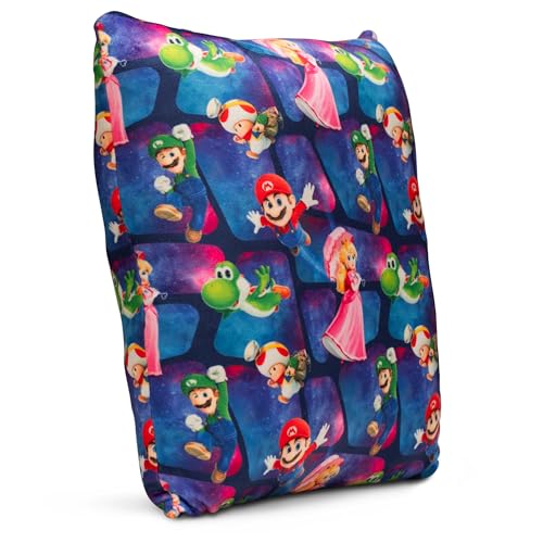 Image of The Super Mario Galaxy Movie Kids Squishy Plush Throw Pillow, Soft Decorative Cushion for Bedroom Decor & Gifts, 13 Inch, Mario & Luigi (100% Officially Licensed Product) By Franco