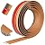 20Ft Floor Transition Strip Self Adhesive Carpet to Tile Floor Edging Trim PVC Threshold Strips, Peel and Stick Floor Joining Strip Suitable for Threshold Height Less Than 5mm(Light Brown Wood Grain)