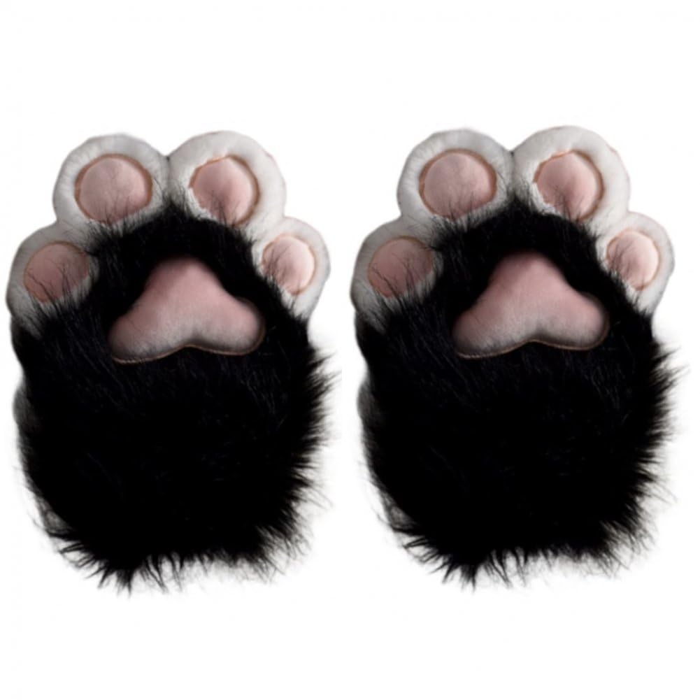 Plush Furry Cat Claw Gloves Claw Paws Mittens for Halloween Cosplay Costume Accessories Gloves Party Accessories for Adults