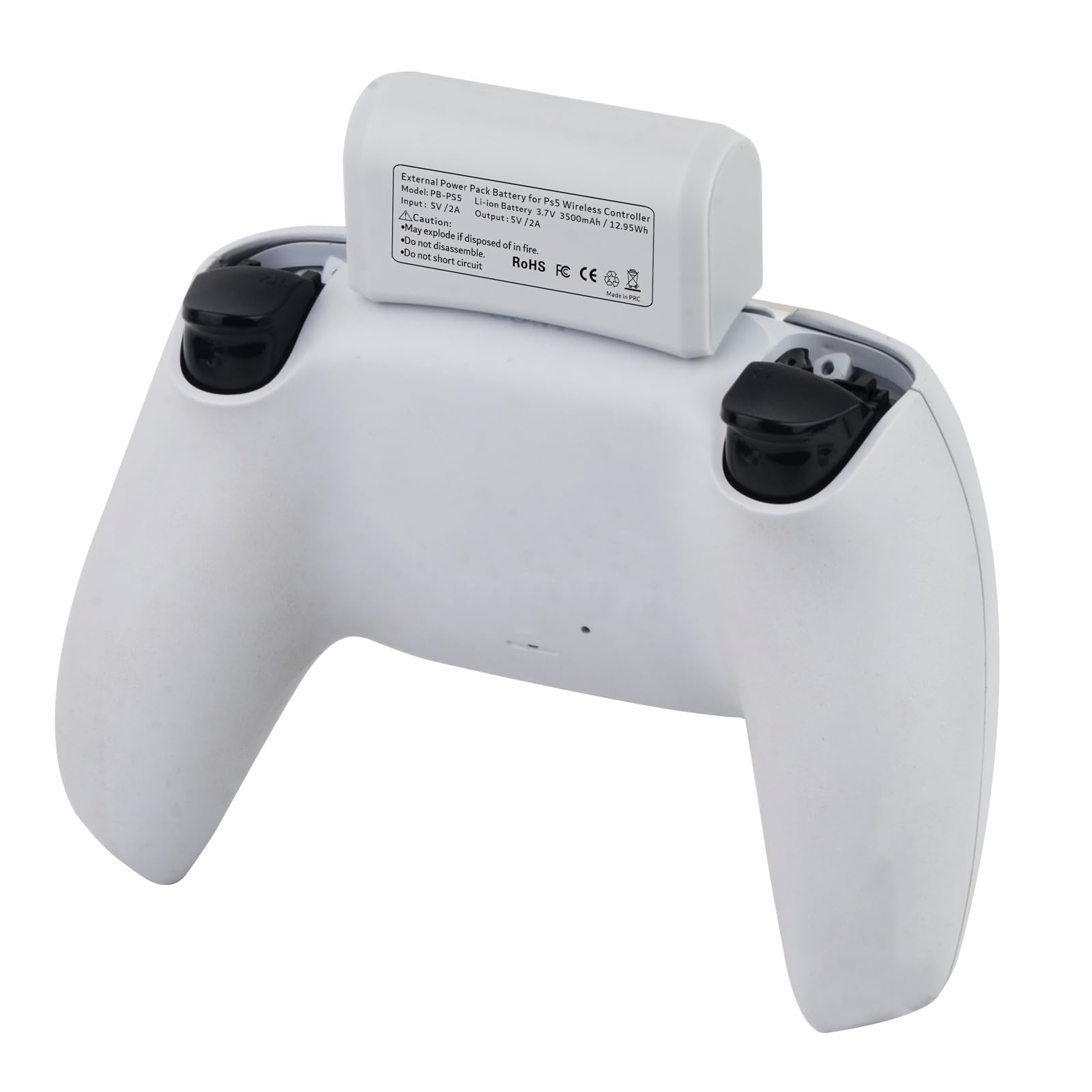 2 batterie esterne per controller Sony PlayStation 5, PS5 Dualsense/Dualsense Edge, con indicatore LED e cavo di ricarica USB-C